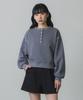BAKKEN Henley Neck Semi-Crop Sweatshirt Bk5965_Gray