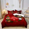 3pcs Marry Christmas Bedding Set Deer 3D Print Cozy Duvet Cover King Queen Single Size for Home New  Christmas Bedroom Decor