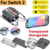Коробка для хранения 2 контроллеров для Switch Прозрачная защита от царапин Прозрачный защитный чехол с отделениями для игровых карт для контроллеров Joy-cons для Switch 2