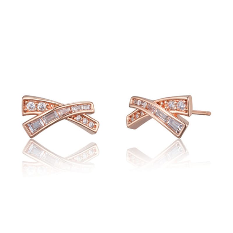 Серьги-гвоздики ELLE Jewelry из 14K GF с крестом и фианитом ELGPEE568