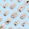 24PCS White Square Fake Nails with Flower Print Resin Material Zero Pressure on Nail Bed for Hot Girl Dress Matching