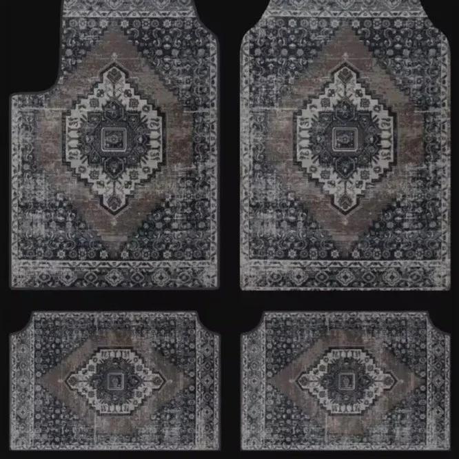 Bohemian Car Floor Mats 4 Pieces Set Dirt Resistant Wear Resistant Backing Universal Fit For Cars SUVs Trucks Auto Accessories