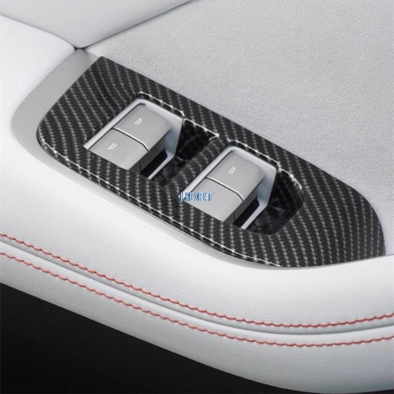 For Nio Onvo L60 2024 + Car Styling Carbon Fiber Interior Window Control Panel Steering Wheel Air Vent Outlet Armrest Box Cover