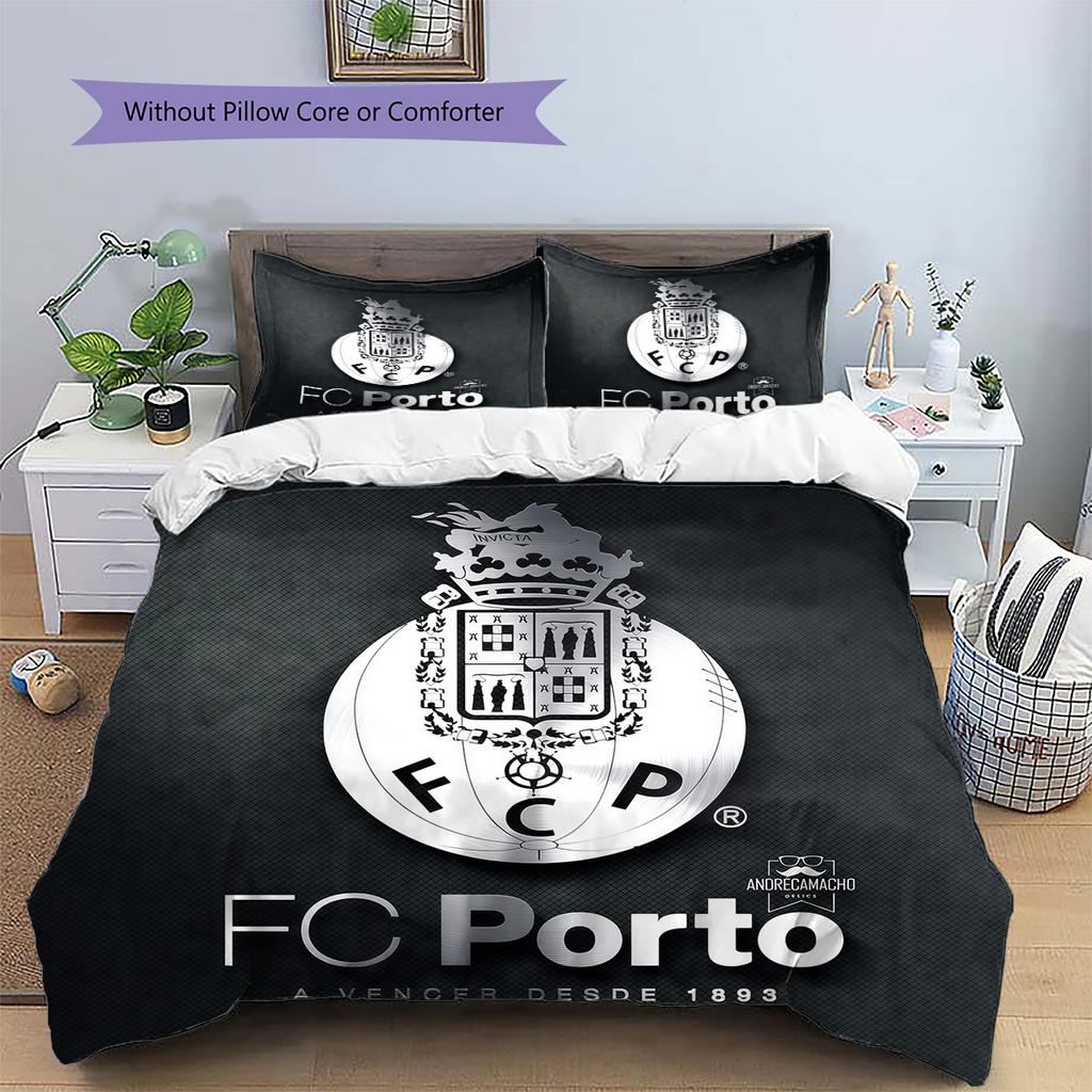 Futebol Clube do Porto Pattern Bedding Quilt Set Home Decoration Gift (1 * duvet cover + 2 * pillowcase without core)