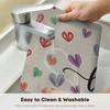 Colorful Hearts Vinyl Valentines Placemats Set of 4, 12x18 Inch Mother's Day Washable Heat Resistant Plastic Place Mats for Party Dining Table Decor