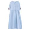 Summer Ethnic Style Cotton and Linen Dress Women's Waist Embroidered Mother Skirt Loose Temperament Linen Skirt