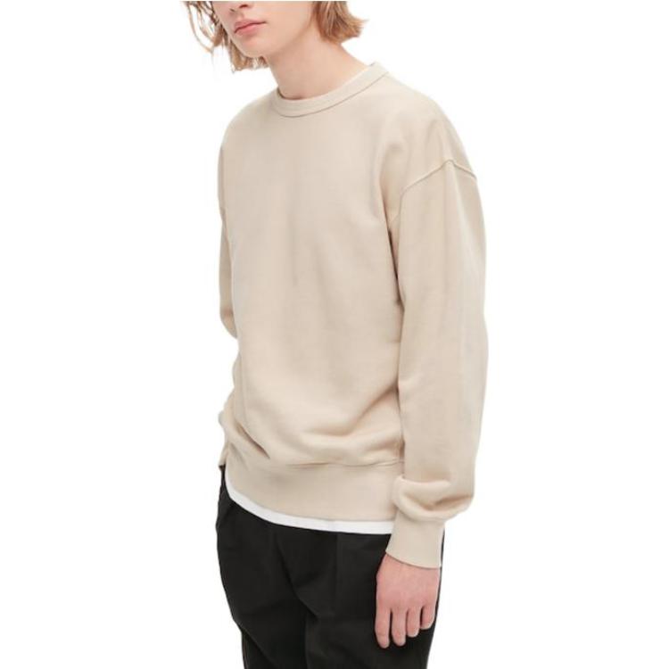 Uniqlo Свитшот унисекс, однотонный, повседневный, с круглым вырезом, мужской свитшот, темно-бежевый 452189-32