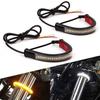4Pcs Motorcycle LED Flexible Strip Light DRL Turn Signal White Amber Switchback
