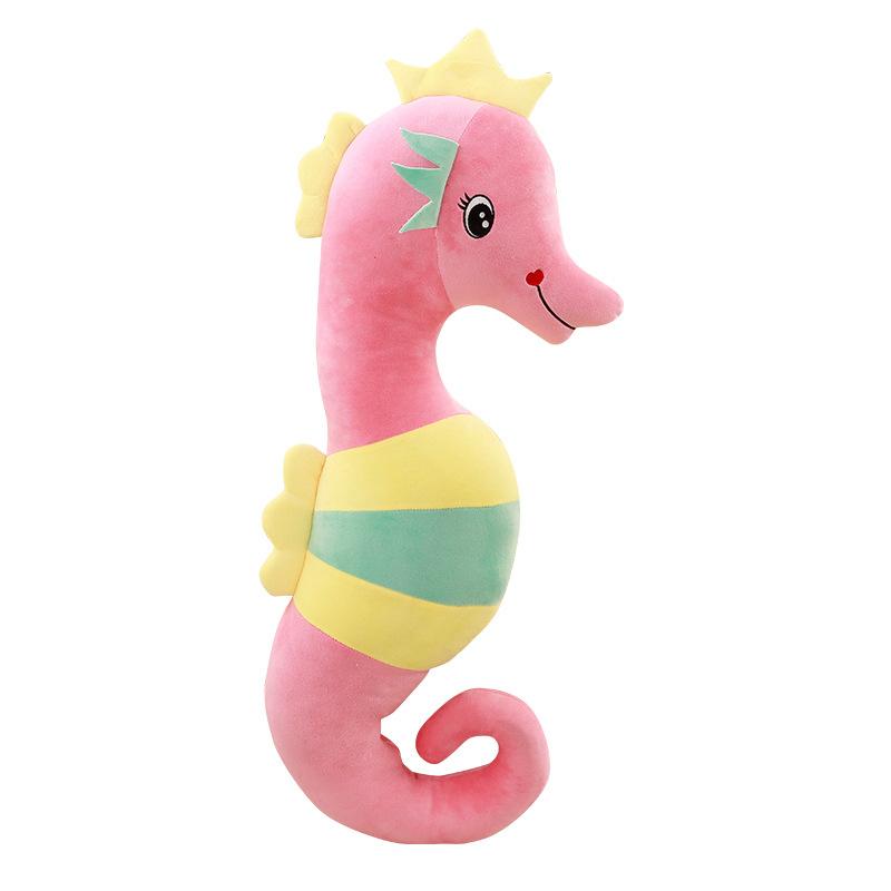 Cute Seahorse Plush Toy Long Body Side Sleeper Pillow Stuffed Animal Sleep Cushion Soft Simulation Seahorse Doll for Kids Adults