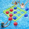 Inflatable Pool Tic-Tac-Toe Game Waterproof Floating Board with Balls Family Outdoor Water Toy for Kids Adults