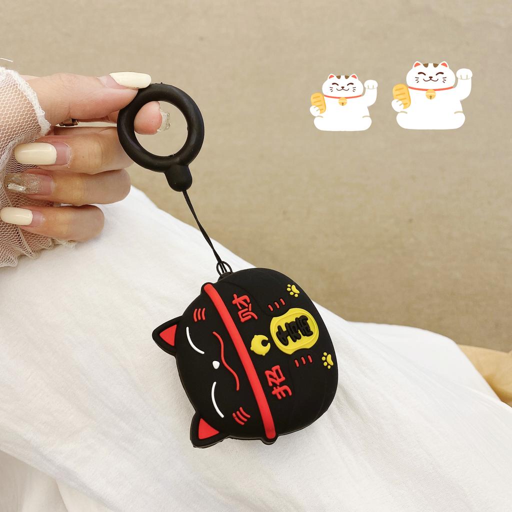 Силиконовый чехол для наушников с милым мультяшным Lucky Cat для Samsung Galaxy Buds 2 Pro Live, чехол для Galaxy Buds2 Pro, полная защита с ремешком