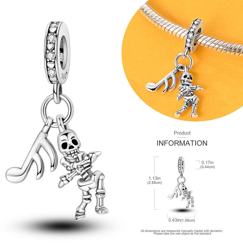 Copper Charms Luminous Pumpkin Skull Beads For Dangle Diy Gift Halloween Series Charms