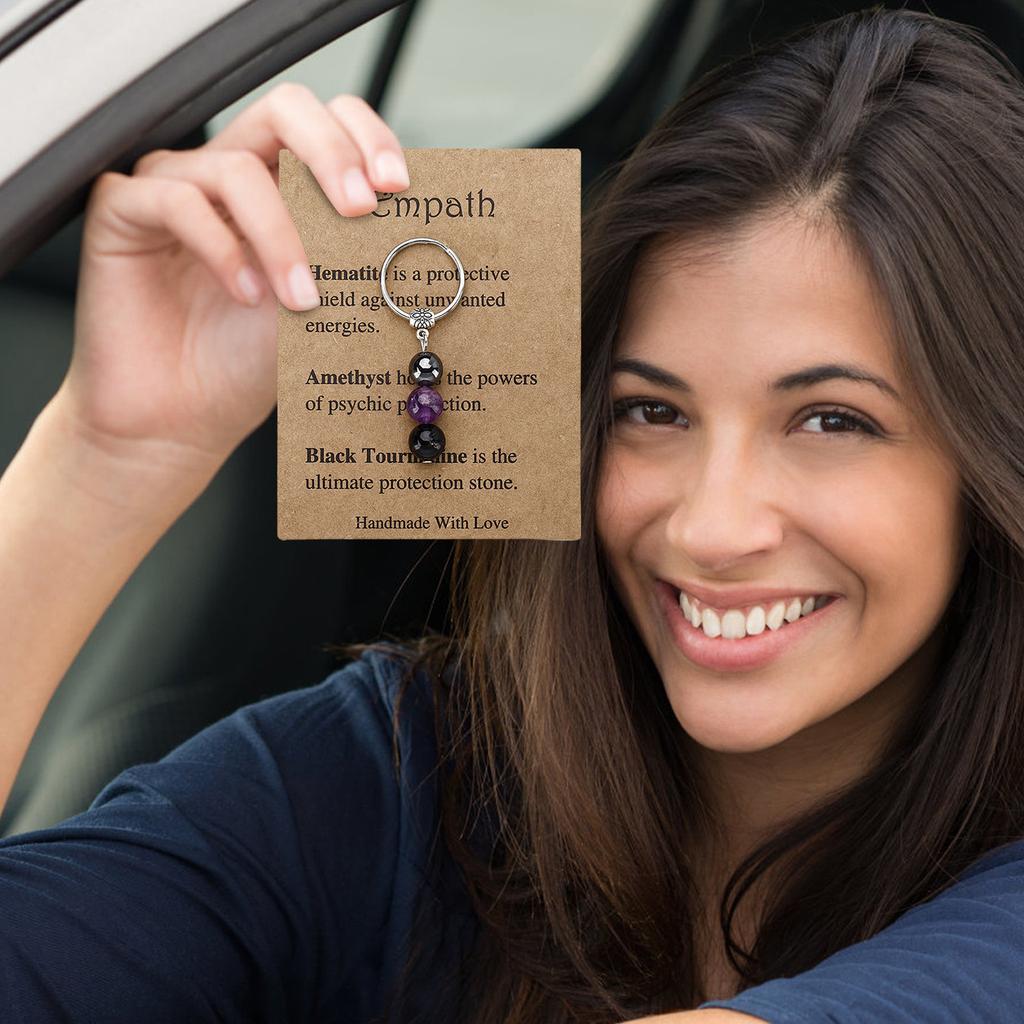 Популярный брелок с каменными бусинами, сувенирный подарочный брелок