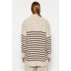 Трикотажный свитер с застежкой-молнией в каменную полоску Tctaw24ak00063