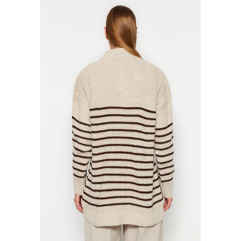 Трикотажный свитер с застежкой-молнией в каменную полоску Tctaw24ak00063