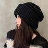Winter Warm Beanie Cap for Women Knitted Woolen Skullies Korean Hip Hop Slouchy Hat Soft Baggy Skullies