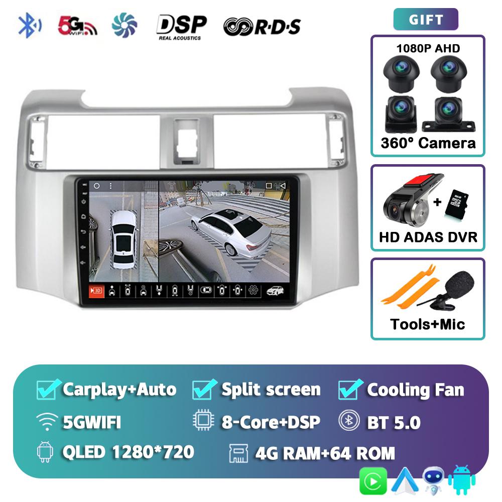 Android 14 Carplay Car Radio для Toyota 4Runner 4 Runner 2014 2015 2016 2017 2018 2019 Мультимедийный видеоплеер GPS 2Din Stereo