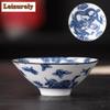 60ML Blue and White Porcelain Tea Cup Handmade Dragon Phoenix Fish Pavilion Chinese Kungfu Teacup Ceremony Teaware Master Cups