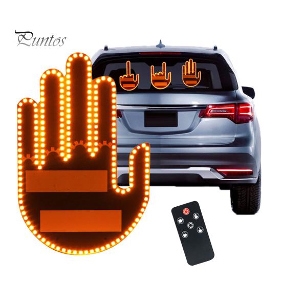 Автомобильный задний фонарь с жестами, светодиодный индикатор с дистанционным управлением, простая установка, знак на заднем стекле, автомобильный индикатор с питанием от аккумулятора, автомобильный гаджет для развлечения, безопасности