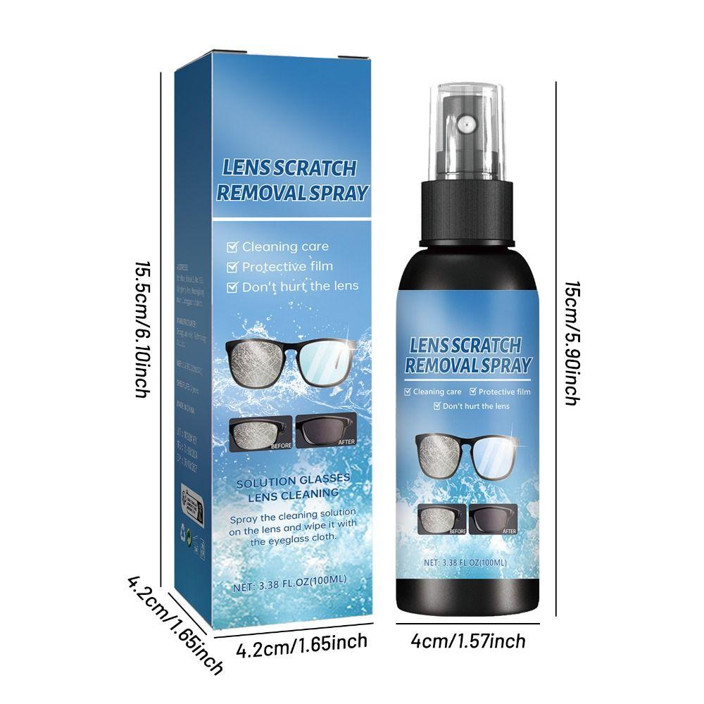 100ML Eyeglass Scratch Removal Spray Anti Fog Sunglasses Cleaning Solution Spray  For Eyeglasses