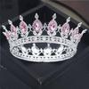 Круглая капля со стразами, круглая металлическая корона принцессы, королева, король, торт ко дню рождения, диадемы, украшения для волос, вечерние, свадебные украшения на голову
