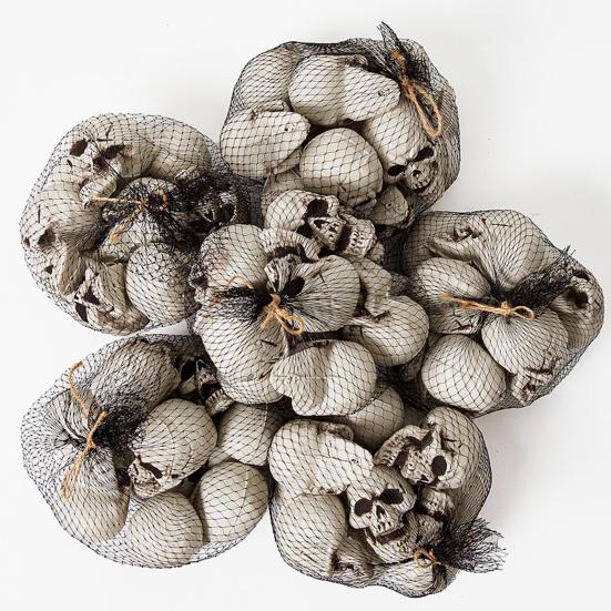 10Pcs Halloween Skeleton Decor Mini Skulls for Party Realistic Skull Props Thrilling Table Decoration