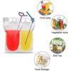 100 Pcs Drink Pouches With 100 Straw Holes Translucent Reclosable Zipper Plastic Pouches - RiRi