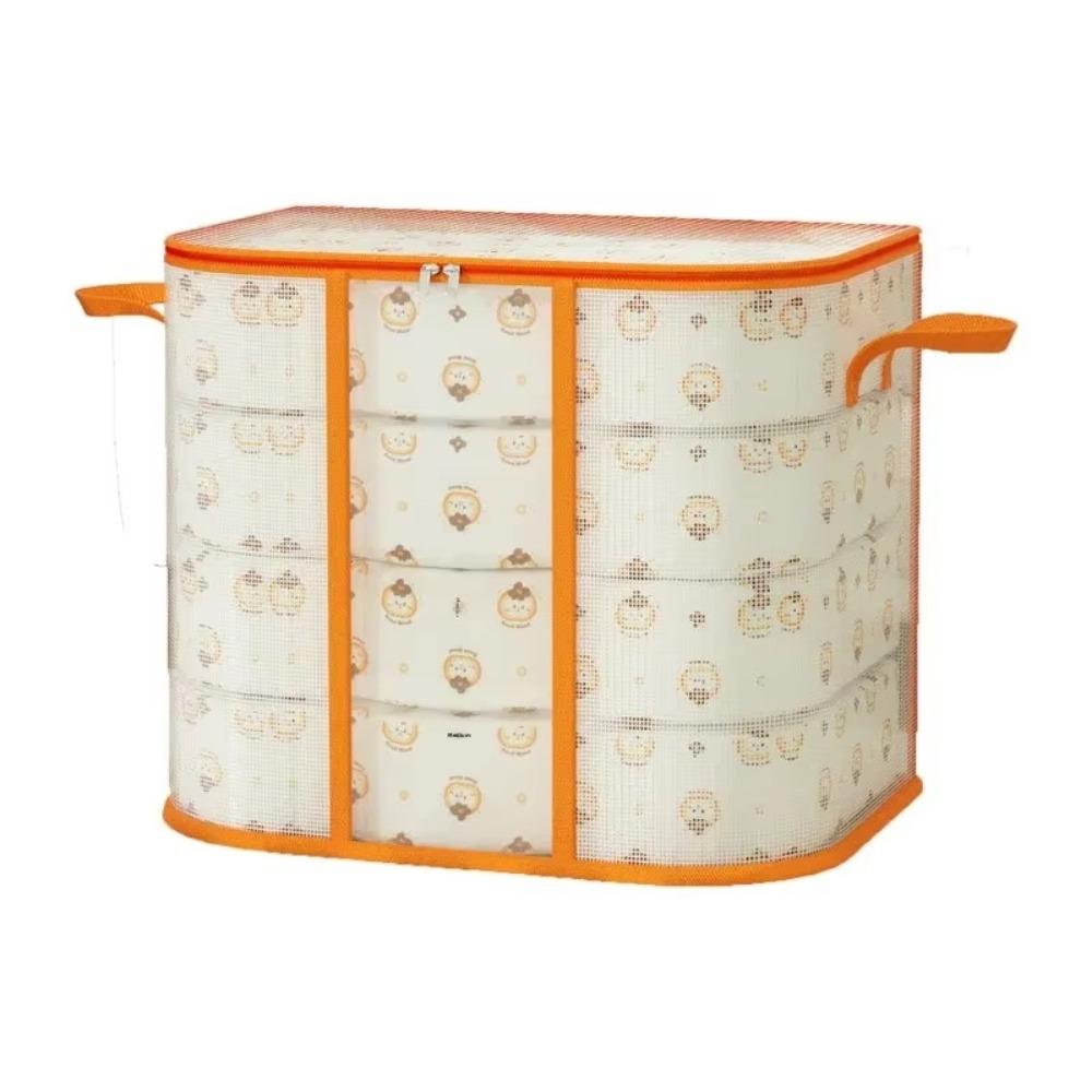 Dust-proof Folding Storage Baskets Transparent Clothes Storage Bins for Cupboard