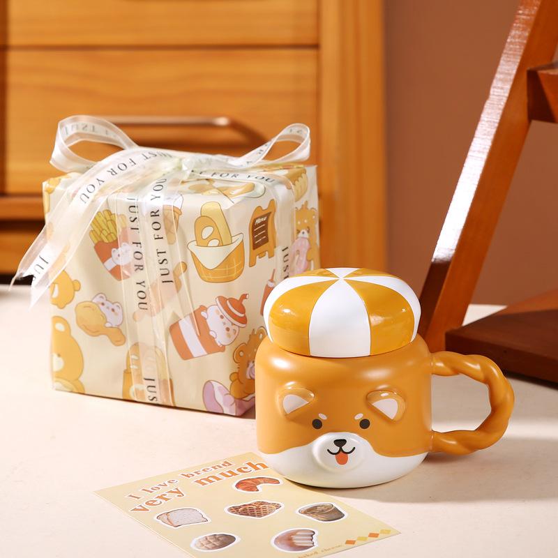 Мультяшная керамическая кружка Милая животная чашка для воды Девушка Государственное учреждение Высоко выглядящий Подарок на день рождения