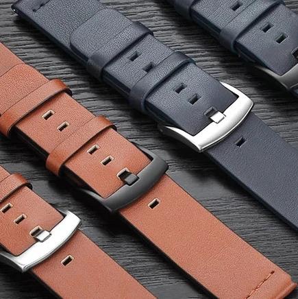 Кожаный ремешок без зазоров для Samsung Galaxy Watch 7 6 5 4 40 44 мм Ремешок с металлической пряжкой Quick fit для Galaxy Watch6 4 classic 43 47 мм