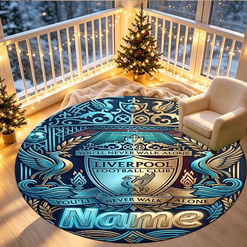 Custom Name Personalized LFC Print Round Rug, Versatile Home Decor Carpet, for Playroom, Apartment, Balcony, Entryway, Hallway Gift