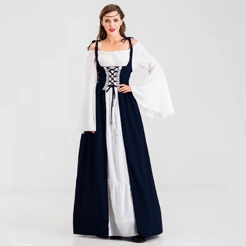 European and American Halloween series: Medieval court-style sweet dress with patchwork details