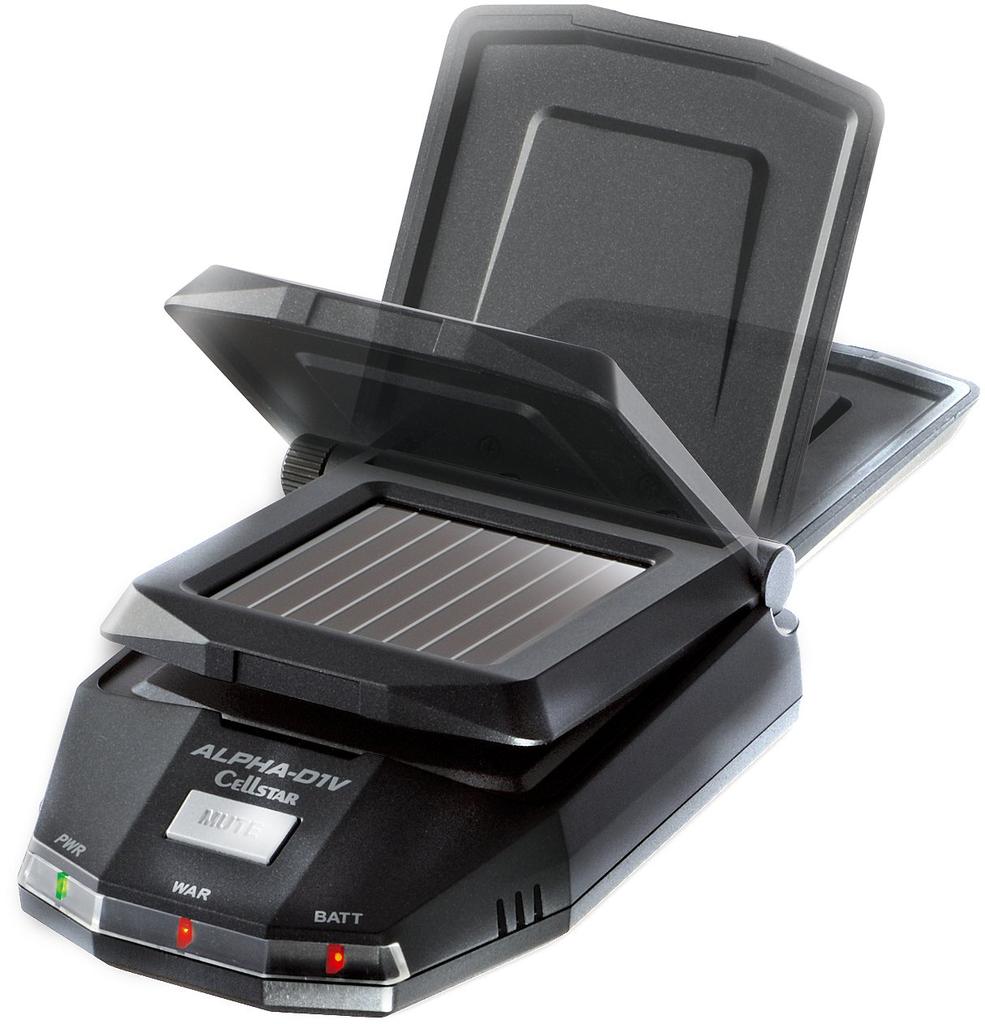 CELLSTAR Радар До 30 часов непрерывной работы Сделано в Японии ALPHA-D1V Детектор на солнечной батарее, двухдиапазонный, со встроенным аккумулятором, Использование,