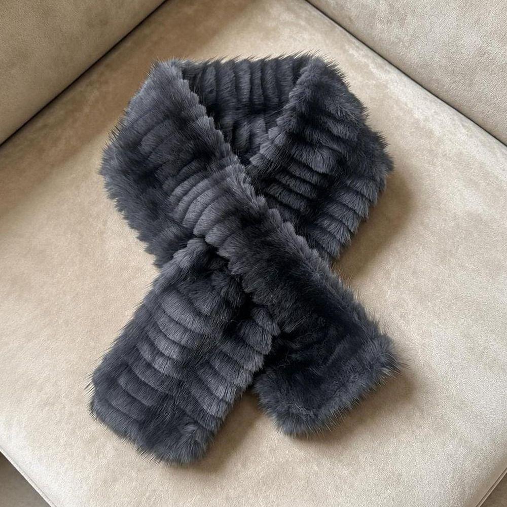 Faux Mink Fur Plush Neck Warmer Soft Plush Faux Fur Collar Gifts Fur Neck Wrap Winter Wear