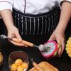 Ложка-шарик для арбуза Фруктовая ложка Мороженое Сорбет Нержавеющая сталь Двусторонняя Кухонный инструмент Аксессуары для кухни Гаджеты