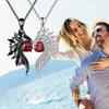 45293 Pcs Couple Decor Wing Love Shape Rhinestone Necklaces Symbolization Demon Angel Matching Necklace Valentines