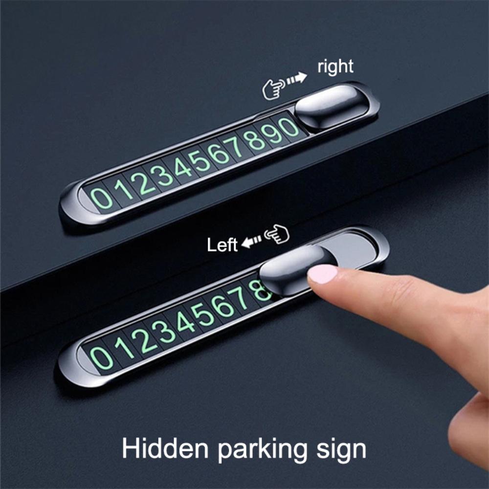 Car Parking Sign Luminous Creative Clearly Visible At Night Alloy Car Accessories Parking Card Easy Installation