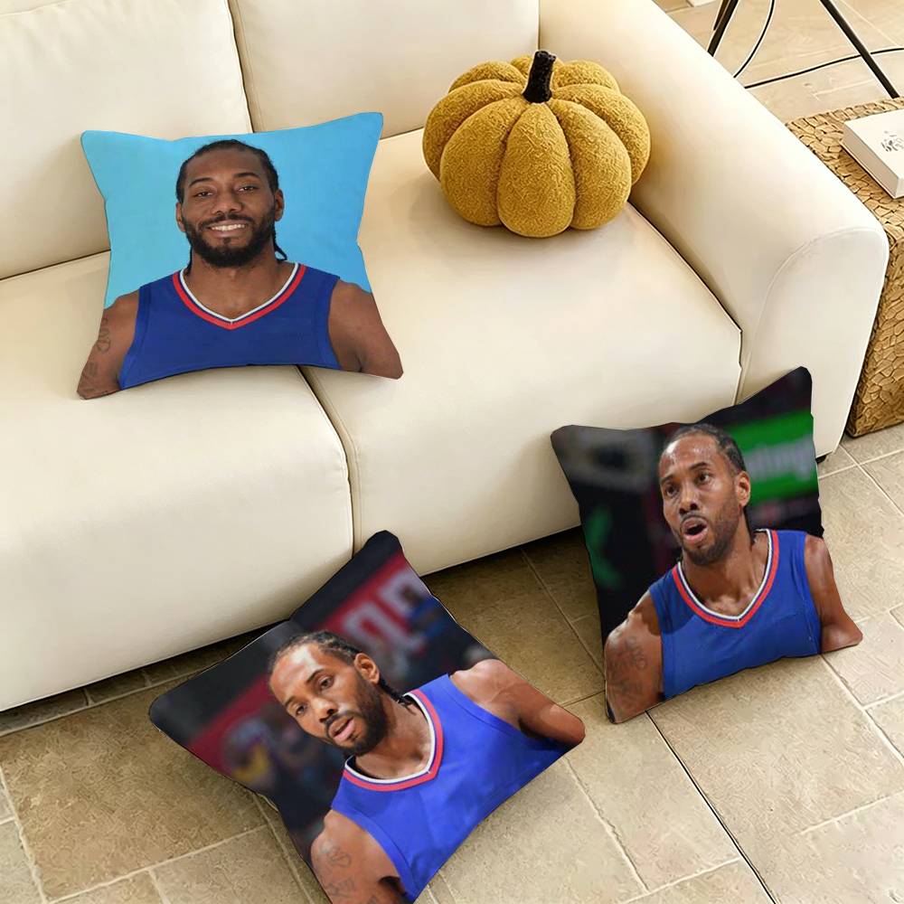 Kawhi LLeonard BBasketball Square DoubleSided printed Pillow Case Bedroom Bedside Pillow Sofa Cushion Cover Gift