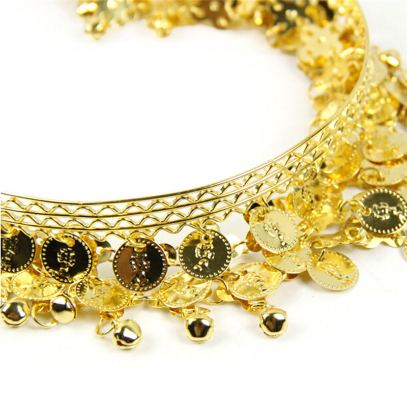 Красивое женское украшение на голову из монет и пайеток для танца живота