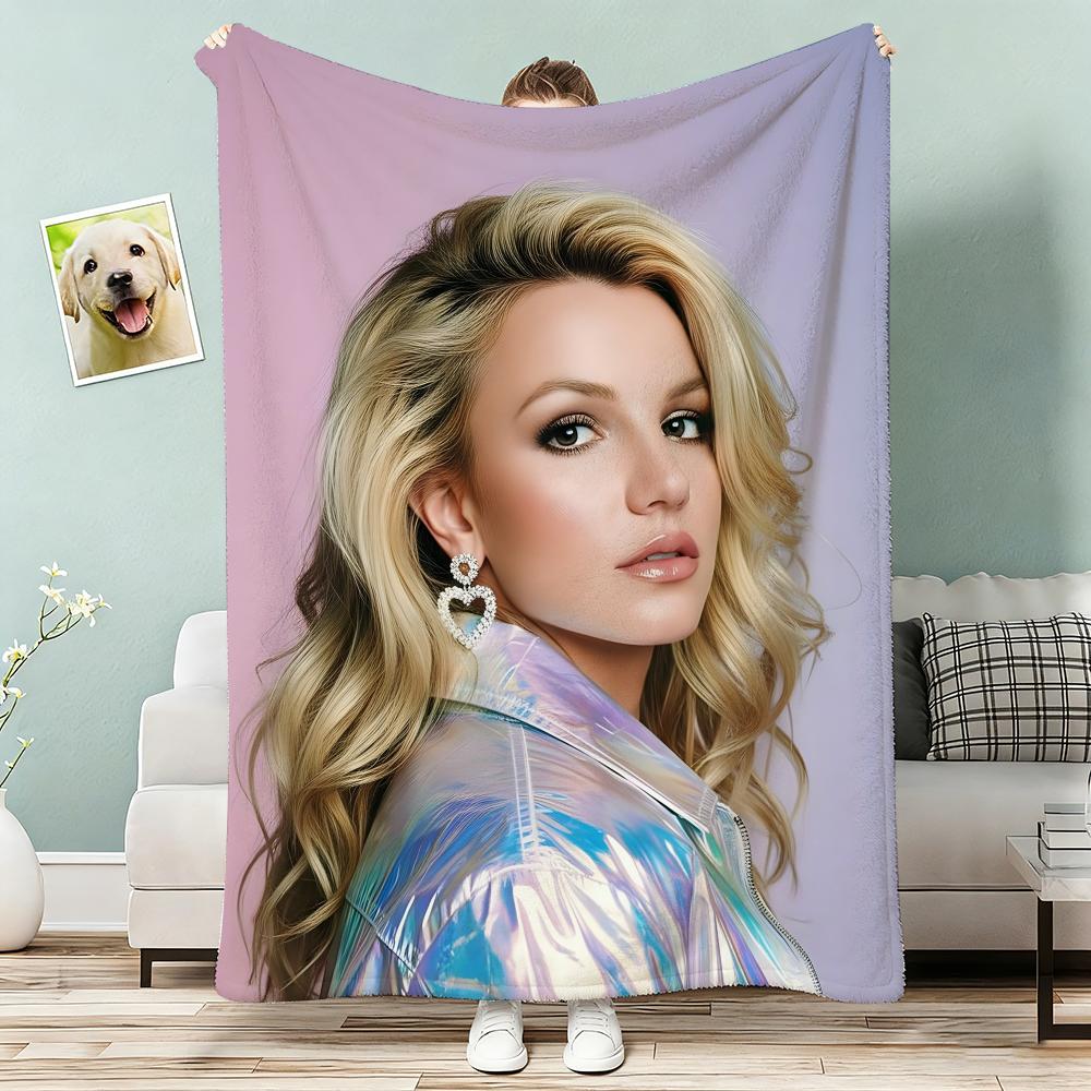Singer Britney Spears Throw Lightweight g Flannel Blanket Soft Skinfriendly for Summer Cooling