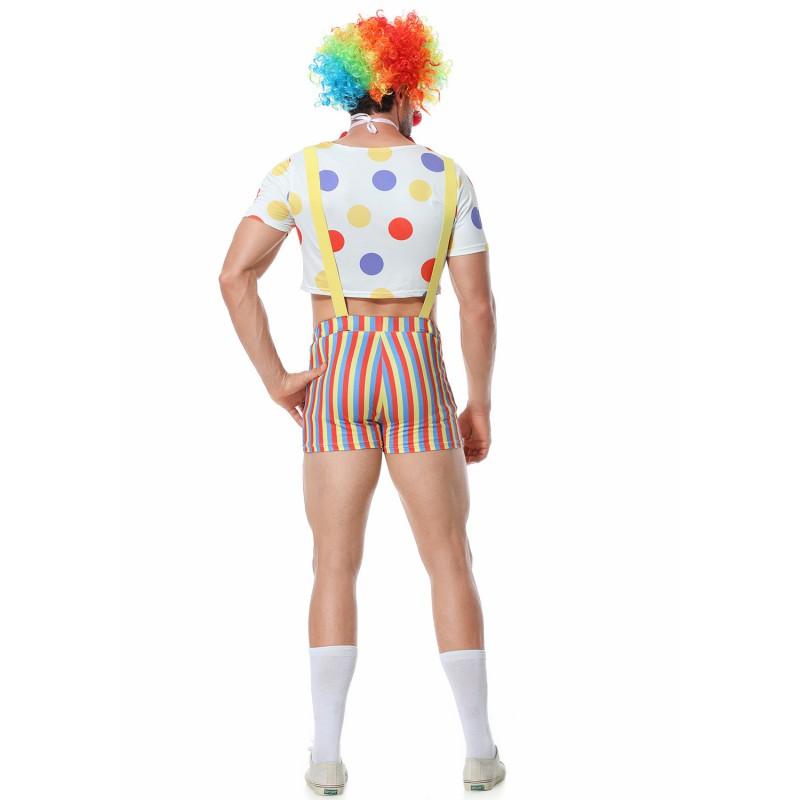 M-XL Funny Clown Costume Set Men Game Party Cosplay Performance