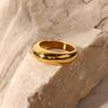 Minimalist Glossy Curved Women's Ring, 18K Gold-Plated Stainless Steel - European & American Trendy Jewelry