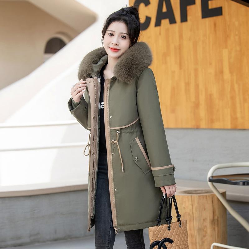 Pie overcome removable liner cotton-padded jacket women's medium and long loose thickened winter cotton-padded jacket new cotton-padded jacket