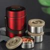Multi Layer Insulated Food Bucket 304 Stainless Steel Vacuum Lunch Box Insulated Food Jar  Soup