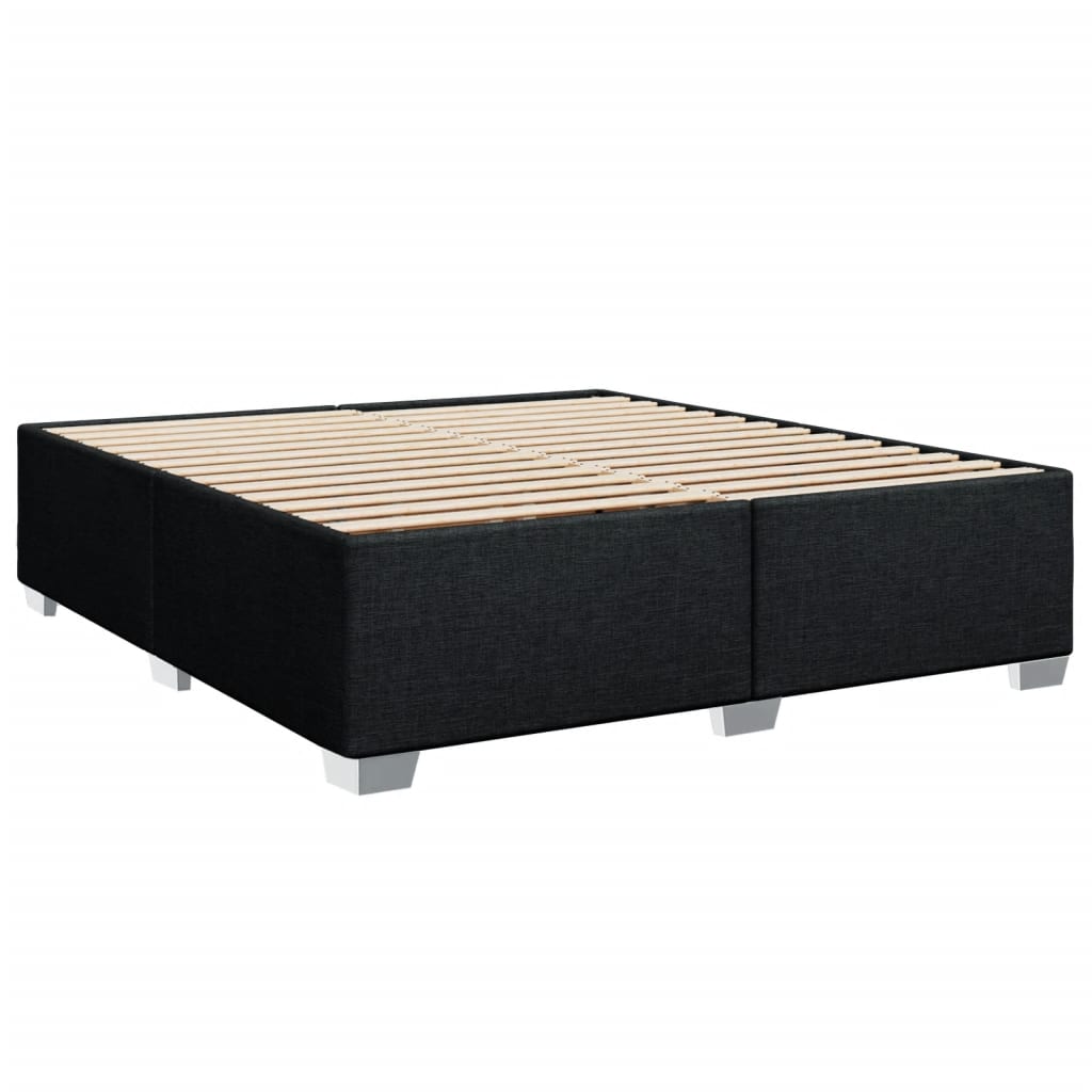 Box Spring Bed with Mattress Black 200x200 cm Fabric