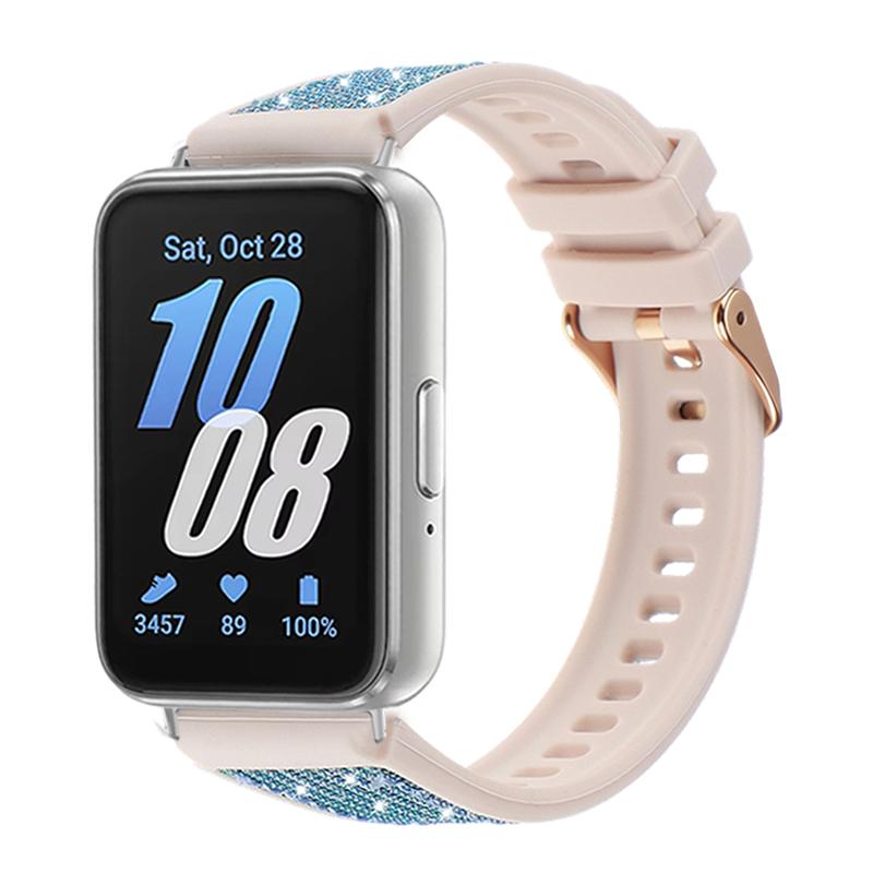 Силиконовый сменный ремешок с блестками и пайетками для Samsung Galaxy Watch Fit3 Искрящийся браслет Только для Samsung Galaxy Watch FIT3