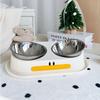 Stainless Steel Elevated Pet Feeder Anti Slip Pet Drinking Bowl with Stand  Neck Protection