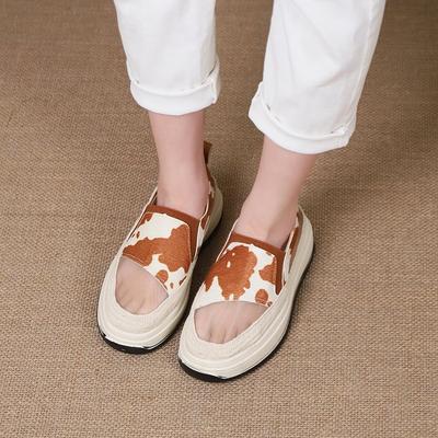 Женские туфли с круглым носком, суперплоские, на высокой платформе, повседневные, летние, модные женские мокасины без застежек, кроссовки 2024