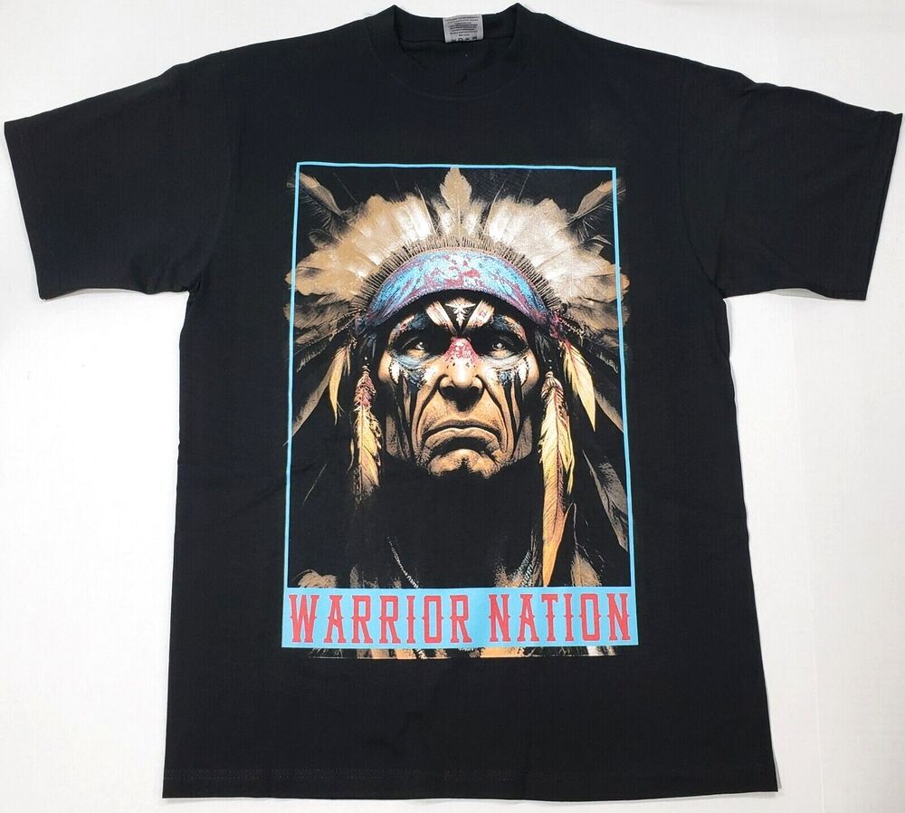 Индийская футболка Warrior Nation Уличный стиль 100% хлопок Мужская футболка Черная Новая Унисекс Футболка