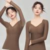 Hyaluronic Acid-Infused Thermal Long-Sleeve Top with Chest Pads for Autumn/Winter
